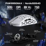 ⁦ماوس ألعاب لاسلكي ATTACK SHARK R5 Ultra Carbon Fiber 8K - أبيض⁩ - الصورة ⁦4⁩