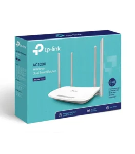 تمتع باتصال سريع ومستقر مع **TP-Link AC1200**، الذي يوفر سرعة إجمالية تصل إلى **1200 ميجابت/ثانية** مع دعم النطاقين **2.4GHz** و**5GHz** لتجربة إنترنت أفضل. مناسب لتصفح الإنترنت، ومشاهدة الفيديو بجودة عالية، والألعاب، والعمل والدراسة، مع إعداد سهل وأداء موثوق للاستخدام اليومي.
